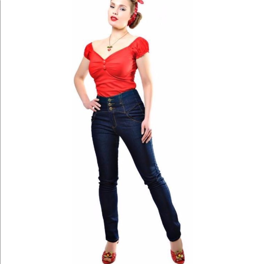 Retro Vintage Rockabilly Pinup Girl Pants